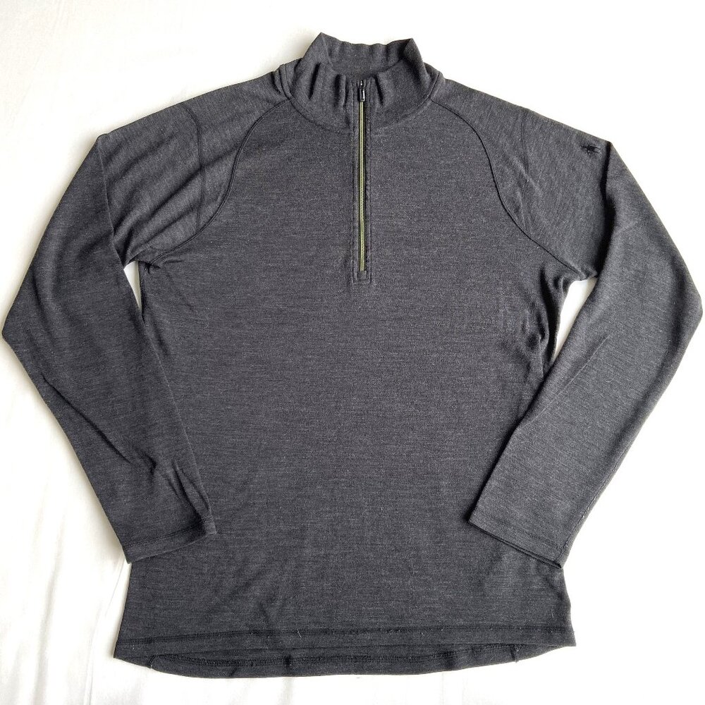 Smartwool Men's Merino 250 Baselayer 1/4 Zip Long Sleeve Top Size Large Gray